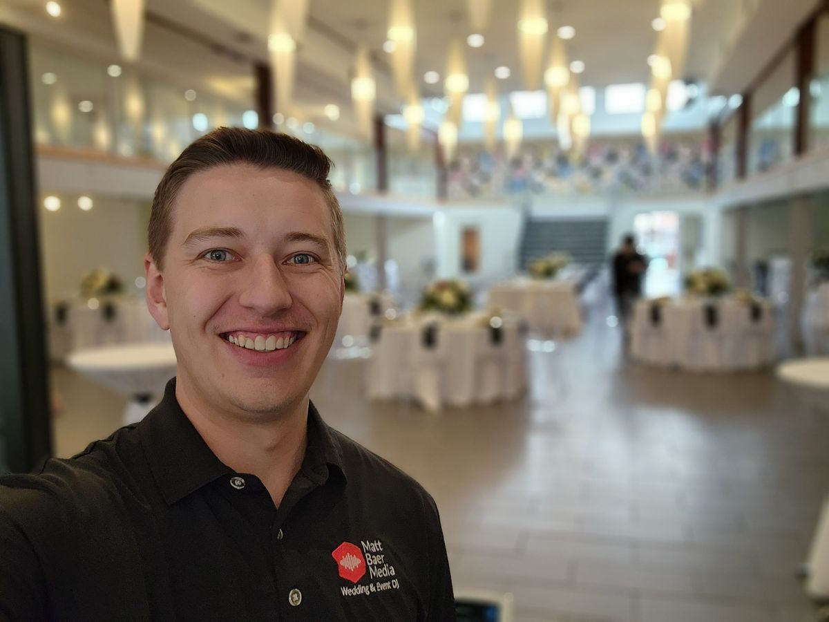 Matt Baer at a wedding reception